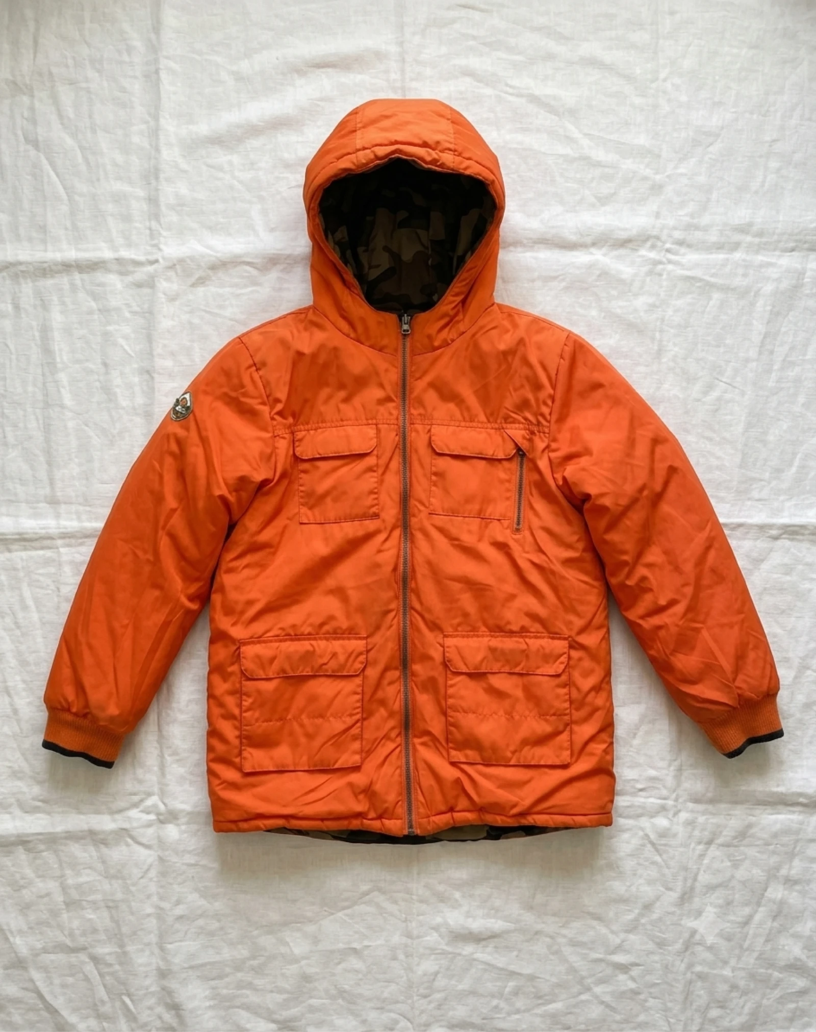 Chaqueta Bóboli reversible niño 10 años naranja/camuflaje
